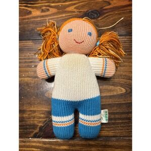 Vintage Handmade‎ 6" Knit Doll Plush Red Hair Estonian German